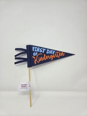 First Day of Kindergarten Milestone Pennant School Felt Flag